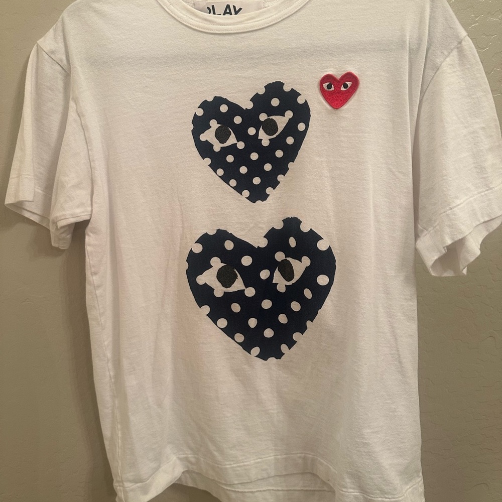 Comme does Garçon, DOUBLE POLKA-DOT HEART T-SHIRT, Size L